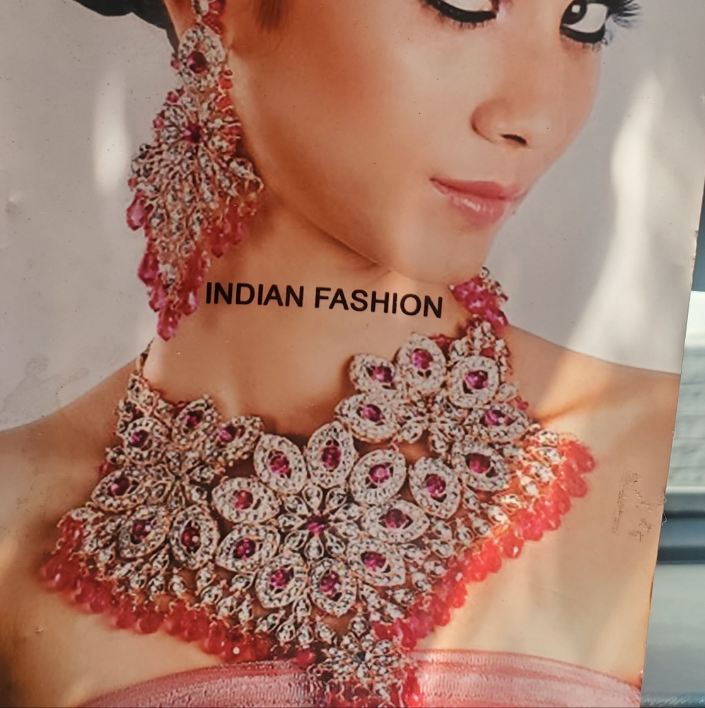 Gorgeous polki indian necklace set